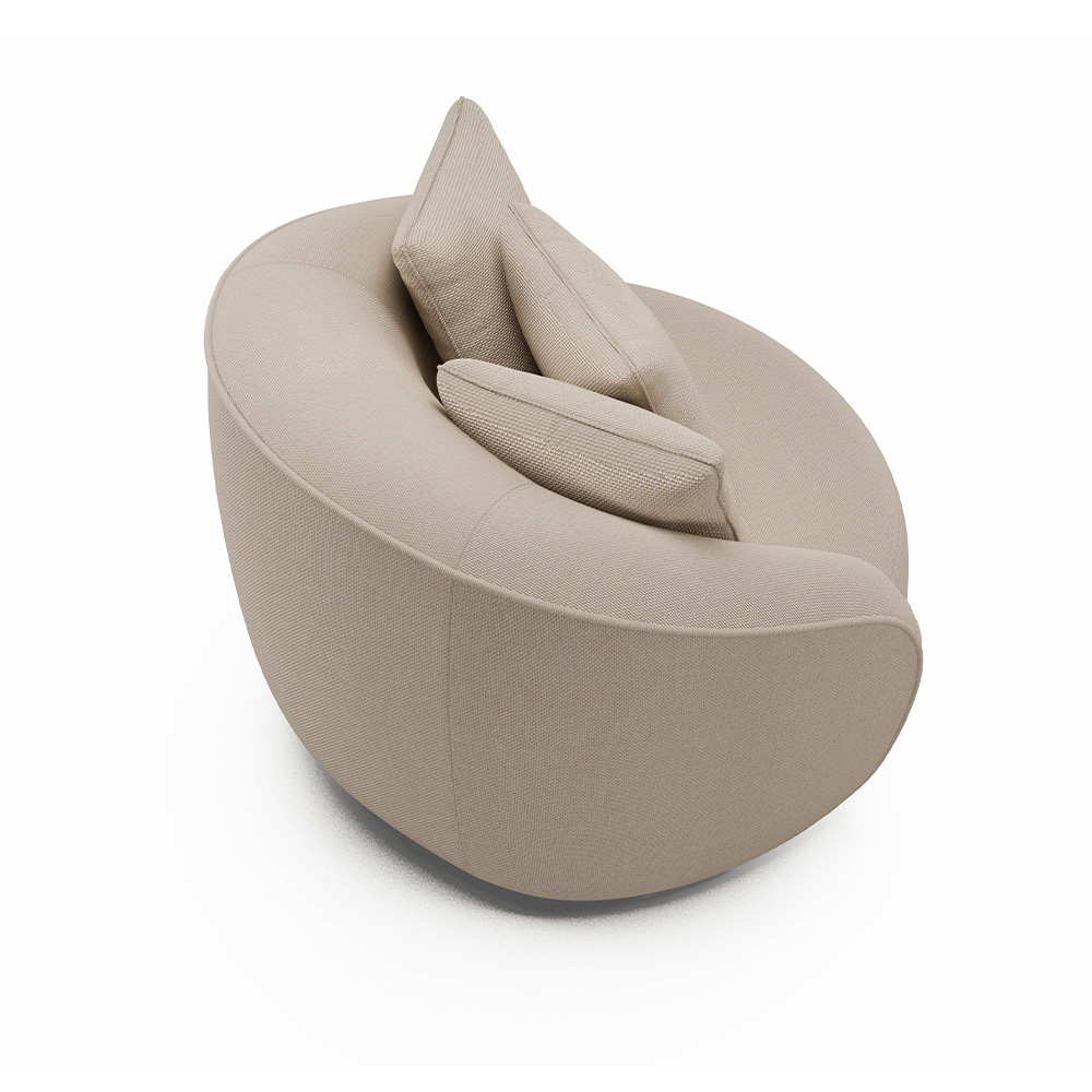 Kit 2 Poltronas Decorativa Giratória para Sala Kaly M22 Linho Cru - Mpozenato