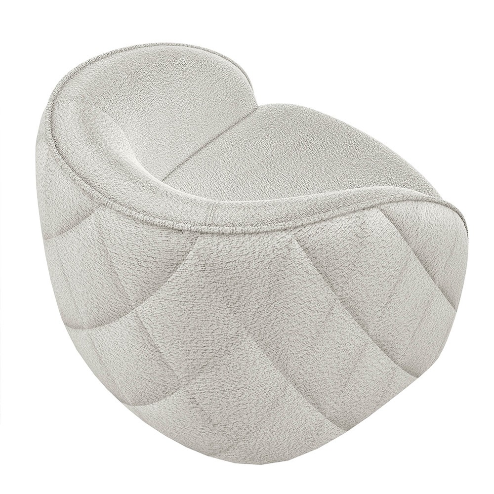 Kit 2 Poltronas Decorativa para Sala 90cm Tressê Zion M22 Bouclê Branco - Mpozenato