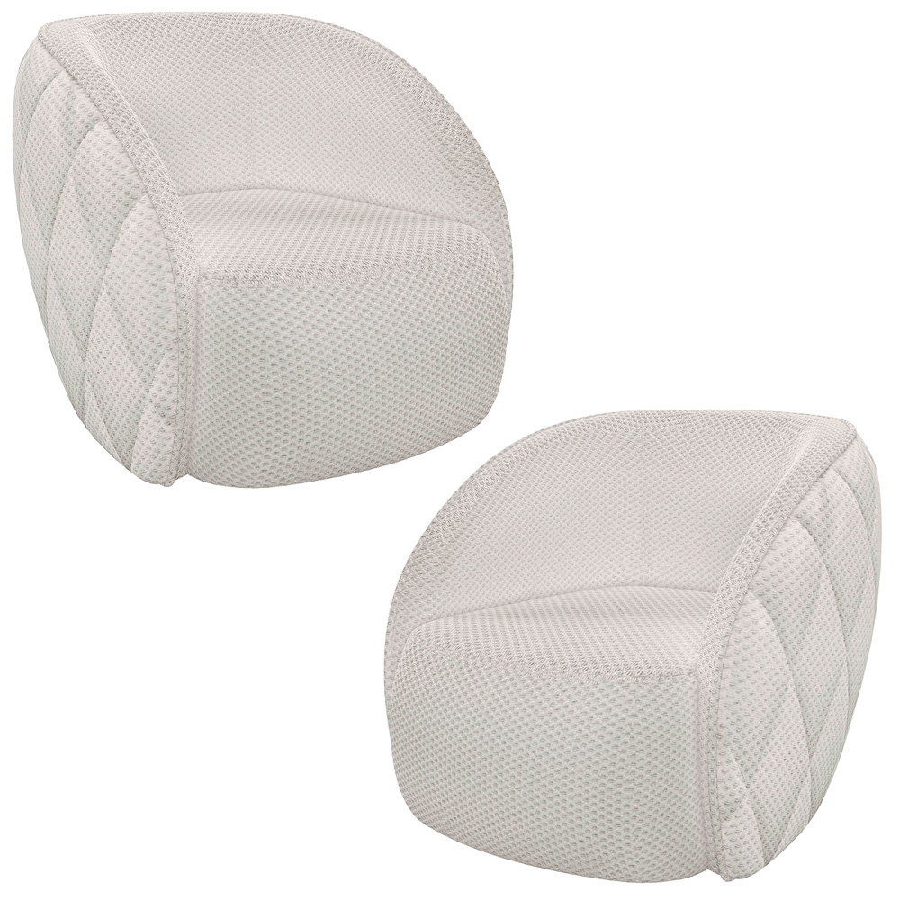 Kit 2 Poltronas Decorativa para Sala 90cm Tressê Zion M22 Linho Cru - Mpozenato