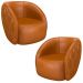 Kit 2 Poltronas Decorativa para Sala 90cm Tressê Zion M22 Sintético Caramelo - Mpozenato