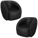Kit 2 Poltronas Decorativa para Sala 90cm Tressê Zion M22 Sintético Preto - Mpozenato