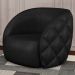 Kit 2 Poltronas Decorativa para Sala 90cm Tressê Zion M22 Sintético Preto - Mpozenato
