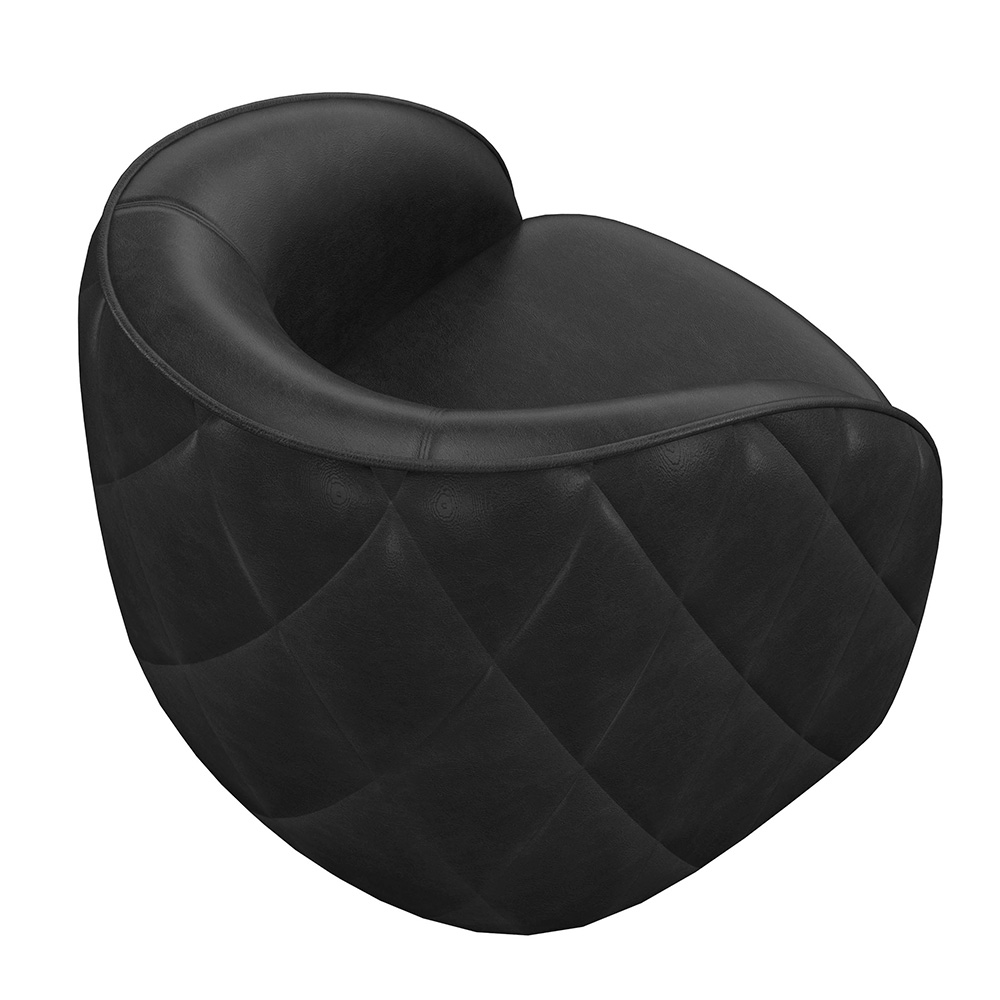 Kit 2 Poltronas Decorativa para Sala 90cm Tressê Zion M22 Sintético Preto - Mpozenato