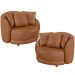 Kit 2 Poltronas Decorativa para Sala Pés Madeira Kaly M22 Sintético Caramelo - Mpozenato