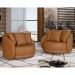 Kit 2 Poltronas Decorativa para Sala Pés Madeira Kaly M22 Sintético Caramelo - Mpozenato