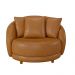 Kit 2 Poltronas Decorativa para Sala Pés Madeira Kaly M22 Sintético Caramelo - Mpozenato