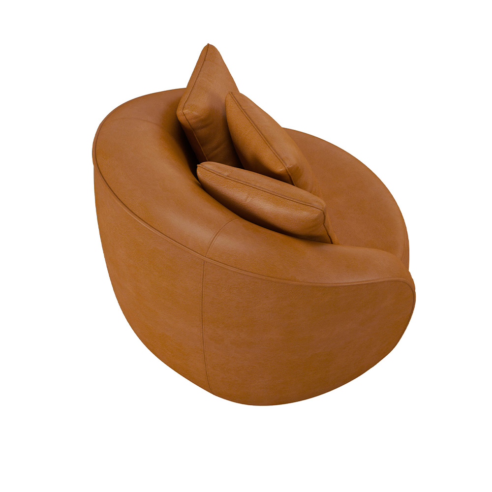 Kit 2 Poltronas Decorativa para Sala Pés Madeira Kaly M22 Sintético Caramelo - Mpozenato
