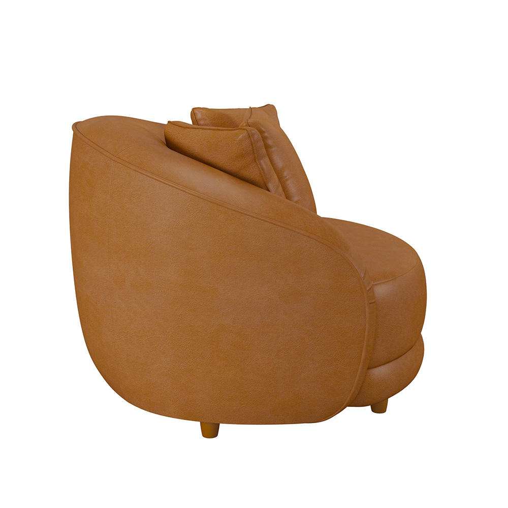 Kit 2 Poltronas Decorativa para Sala Pés Madeira Kaly M22 Sintético Caramelo - Mpozenato