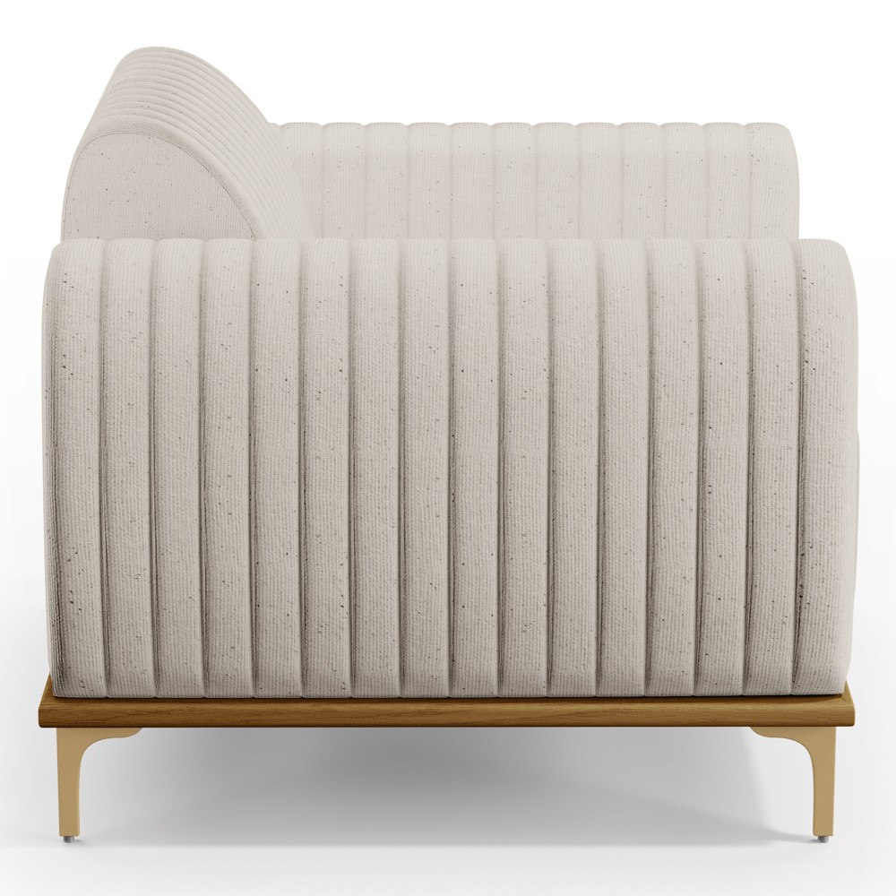 Kit 2 Poltronas Decorativas Base Gold Molino D06 Linho C-367 Cru - Mpozenato