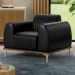 Kit 2 Poltronas Decorativas Base Gold Molino D06 PU B-159 Preto - Mpozenato