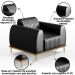 Kit 2 Poltronas Decorativas Base Gold Molino D06 PU B-159 Preto - Mpozenato
