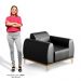 Kit 2 Poltronas Decorativas Base Gold Molino D06 PU B-159 Preto - Mpozenato