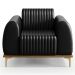 Kit 2 Poltronas Decorativas Base Gold Molino D06 PU B-159 Preto - Mpozenato