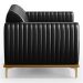 Kit 2 Poltronas Decorativas Base Gold Molino D06 PU B-159 Preto - Mpozenato