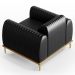 Kit 2 Poltronas Decorativas Base Gold Molino D06 PU B-159 Preto - Mpozenato