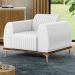 Kit 2 Poltronas Decorativas Base Gold Molino D06 PU C-12 Branco - Mpozenato