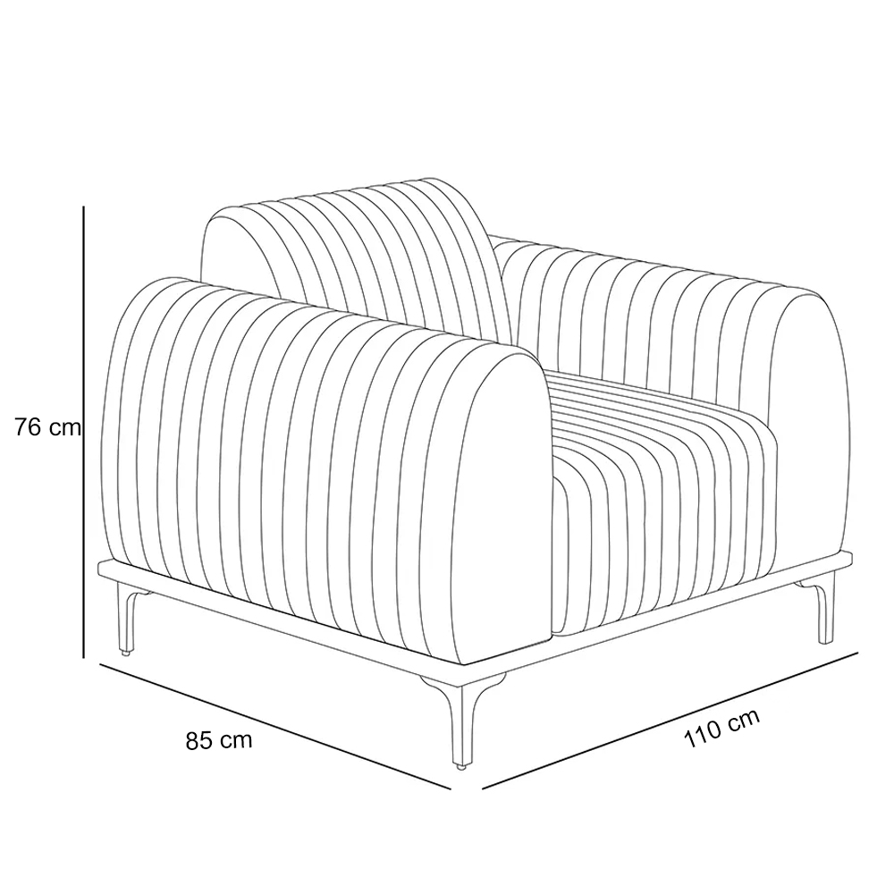 Kit 2 Poltronas Decorativas Base Gold Molino D06 PU C-12 Branco - Mpozenato