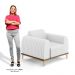 Kit 2 Poltronas Decorativas Base Gold Molino D06 PU C-12 Branco - Mpozenato