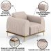 Kit 2 Poltronas Decorativas Base Gold Molino D06 Suede C-309 Bege - Mpozenato