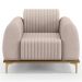 Kit 2 Poltronas Decorativas Base Gold Molino D06 Suede C-309 Bege - Mpozenato