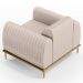 Kit 2 Poltronas Decorativas Base Gold Molino D06 Suede C-309 Bege - Mpozenato