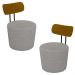 Kit 2 Poltronas Decorativas Redondas 53cm Le Moon M22 Linho Cinza - Mpozenato