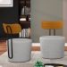 Kit 2 Poltronas Decorativas Redondas 53cm Le Moon M22 Linho Cinza - Mpozenato