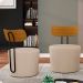 Kit 2 Poltronas Decorativas Redondas 53cm Le Moon M22 Linho Cru - Mpozenato