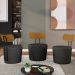Kit 2 Poltronas Decorativas Redondas 53cm Le Moon M22 PU Preto - Mpozenato