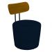 Kit 2 Poltronas Decorativas Redondas 53cm Le Moon M22 Veludo Azul Marinho - Mpozenato