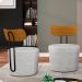 Kit 2 Poltronas Decorativas Redondas 53cm Le Moon M22 Veludo Cinza - Mpozenato