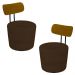Kit 2 Poltronas Decorativas Redondas 53cm Le Moon M22 Veludo Marrom - Mpozenato