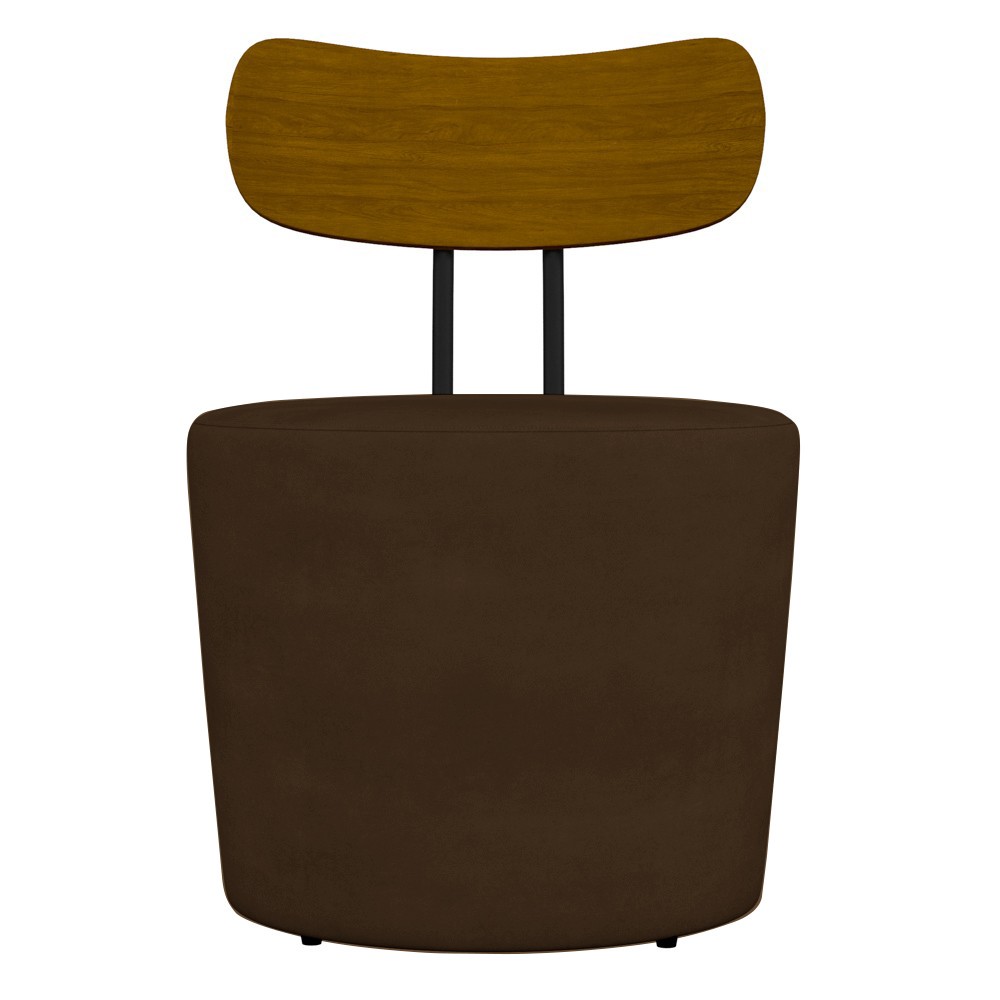 Kit 2 Poltronas Decorativas Redondas 53cm Le Moon M22 Veludo Marrom - Mpozenato