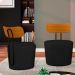 Kit 2 Poltronas Decorativas Redondas 53cm Le Moon M22 Veludo Preto - Mpozenato