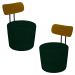 Kit 2 Poltronas Decorativas Redondas 53cm Le Moon M22 Veludo Verde - Mpozenato