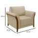 Kit 2 Poltronas Decorativas Sala de Estar 102cm Pés Madeira Roya M22 Linho Bege - Mpozenato