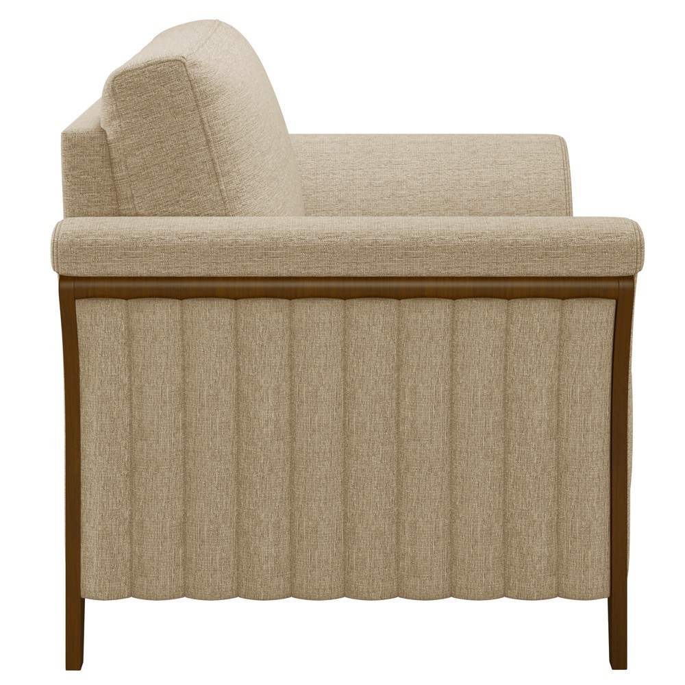 Kit 2 Poltronas Decorativas Sala de Estar 102cm Pés Madeira Roya M22 Linho Bege - Mpozenato