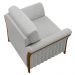 Kit 2 Poltronas Decorativas Sala de Estar 102cm Pés Madeira Roya M22 Linho Cinza - Mpozenato