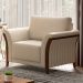 Kit 2 Poltronas Decorativas Sala de Estar 102cm Pés Madeira Roya M22 Linho Cru - Mpozenato
