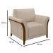 Kit 2 Poltronas Decorativas Sala de Estar 102cm Pés Madeira Roya M22 Linho Cru - Mpozenato
