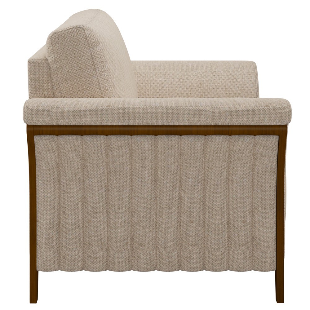 Kit 2 Poltronas Decorativas Sala de Estar 102cm Pés Madeira Roya M22 Linho Cru - Mpozenato