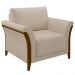 Kit 2 Poltronas Decorativas Sala de Estar 102cm Pés Madeira Roya M22 Linho Cru - Mpozenato
