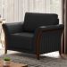 Kit 2 Poltronas Decorativas Sala de Estar 102cm Pés Madeira Roya M22 PU Preto - Mpozenato