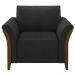 Kit 2 Poltronas Decorativas Sala de Estar 102cm Pés Madeira Roya M22 PU Preto - Mpozenato