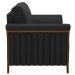 Kit 2 Poltronas Decorativas Sala de Estar 102cm Pés Madeira Roya M22 PU Preto - Mpozenato