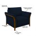 Kit 2 Poltronas Decorativas Sala de Estar 102cm Pés Madeira Roya M22 Veludo Azul Marinho - Mpozenato