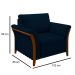 Kit 2 Poltronas Decorativas Sala de Estar 102cm Pés Madeira Roya M22 Veludo Azul Marinho - Mpozenato