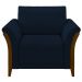 Kit 2 Poltronas Decorativas Sala de Estar 102cm Pés Madeira Roya M22 Veludo Azul Marinho - Mpozenato