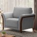 Kit 2 Poltronas Decorativas Sala de Estar 102cm Pés Madeira Roya M22 Veludo Cinza - Mpozenato