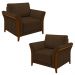Kit 2 Poltronas Decorativas Sala de Estar 102cm Pés Madeira Roya M22 Veludo Marrom - Mpozenato